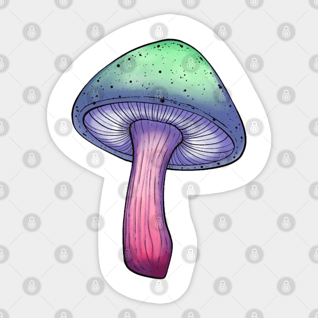 Abrosexual Pride Mushroom Sticker by AngieImagines